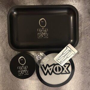 Off The Dome Rolling Tray Set w/ Grinder + Wox Silicone Mat & Tool Card – New